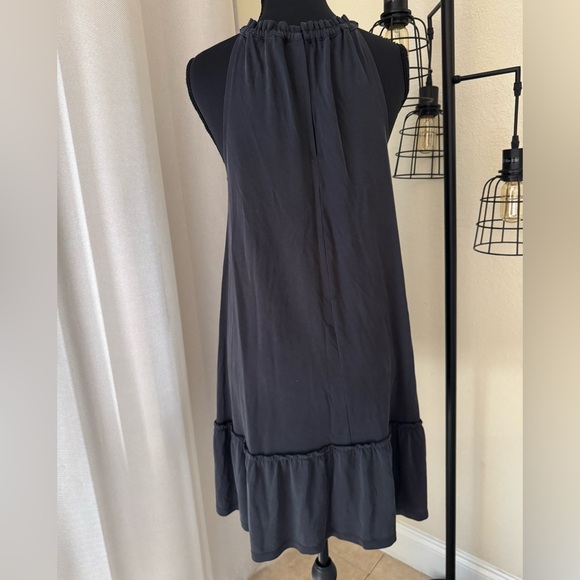 LOFT Sandwashed Faded Black Halter Flounce Small Sleeveless Pullover Dress - Picture 4 of 5